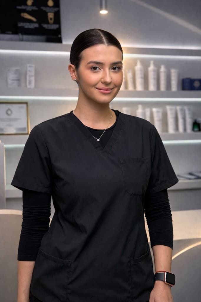 Dimond Laser Spa specialist in black scrubs
